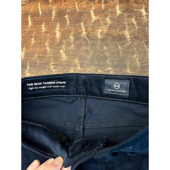Anthropologie AG Tuxedo Stripe Velvet Jeans - High-Rise Straight Size 24 NWT - Picture 8 of 8